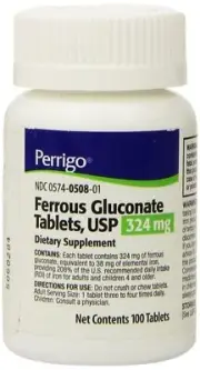 PADDOCK LABORATORIES Ferrous Gluconate Tablets 324mg 100 Count