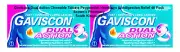 2 x Gaviscon Dual Action Chewable Peppermint Heartburn & Indigestion 48 Tablets