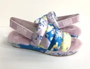 UGG PUFF YEAH FLORAL MULTI MOCASSIN SLIP ON SANDAL US 7 / EU 38 / UK 5