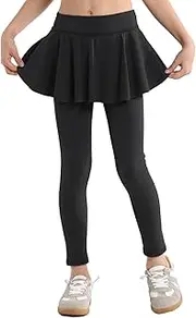 [Hvididan] Leggings Girls School Uniform, Pants for Girls Kids Toddler Ruffle Skirt Pull On Warm Clothes