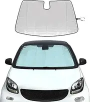 Car Windshield Sunshade Compatible with Smart fortwo forfour 453 451 450 2009-2021，Front Window Sun Shade, Foldable Reflective Sun Visor,UV Rays Sun Visor Protector