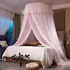 1 Set Princess Bed Curtain Round Dome Gift Kids Girls Bedroom Bed Net 360 Degree