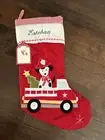 NWT Pottery Barn Kids Dog Dalmatian Fire Engine Red Christmas Stocking *Esteban