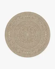 245' Round | Machine Washable Runner Rug | Kid & Pet Friendly | Indoor Rug | Gisele Natural Rug | Ruggable