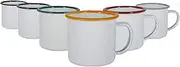 Argon Tableware Espresso Cups - 130ml - Pack of 6 - Multicoloured Small Metal Insulated Coffee Mugs Lightweight Camping Cups for Drinking Tea, Hot Chocolate, Coffee