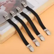 JY (Black)4pcs Elastic Crisscross Bed Mattress Sheet Straps Double Clips
