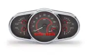 Dakota Digital Universal Elliptical Analog Gauges Carbon Fiber Red VHX-1016-C-R
