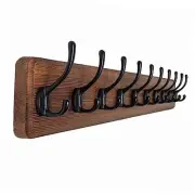 Farmhouse Style Wall Mounted Coat Rack, 38.6'' Pine Solid Wood Coat Hook
