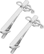 [Minkissy] Tie Clips Business Suit Tie Clip Tie Bars Tie Pin Ties Men Shirt Tie Clasp Collar Clips Tie Clip for Men Silver Alloy