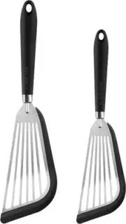 Stainless-Steel Slotted Flex Fish Turner, Set of 2, Kitchen Spatulas for Cooking