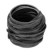 5mm Flat Faux Leather Cord, 5 Yards Braiding Leather Ropes, Black