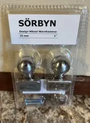 Ikea SORBYN Knob 1" Stainless Steel Mikael Warhammar Design NEW