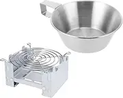 GANAZONO Sturdy Multi-Function Folding Stove Camping Cup Stainless Steel Portable Bowl Outdoor Cooking Tool
