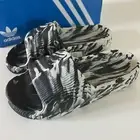 Adidas Adilette 22 Carbon Aluminum Men's US 13 GX6947 Similar to Yeezy Slides