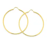 9ct Gold 1.5x40mm Polished Hoop Earrings