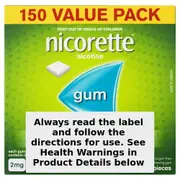 Nicorette Quit Smoking Nicotine Gum 2mg Icy Mint 150 Pieces Value Pack