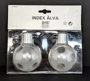 Ikea Index Alav Polka Dot Etched Glass Curtain Rod Finials 300.185.22 16197 NEW