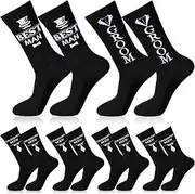 [Sintege] 6 Pairs Groomsmen Socks for Men - Funny Novelty Crew Wedding Socks - Groom and Groomsman Proposal Gifts - Mainly Black, White, One Size