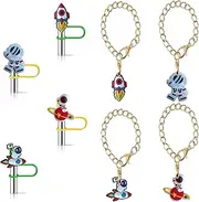 Feihuaer Charm for Cup Pearl Chain Accessories Cup Initial Charms for Handle Stuff Decor Water Bottle Jewelry Tumbler Cute Simple Modern Personalized Name ID Decorations