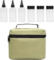 GkgWuxf Outdoor Seasoning Bag - Large Capacity Outdoor Storage Bag for Seasoning - Equipped with 6 Bottles Cooking Container for Salt Sugar Pepper Vinegar