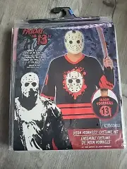 Jason Voorhees Friday 13th Hockey Jersey & Mask Costume Adult NEW Mens LG/XL