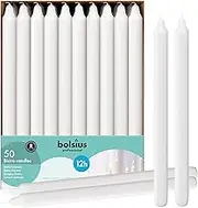 BOLSIUS Long Household White Table Candle - Approx 12 inch