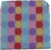 [Zasel] Mens Light Blue & Light Pink Large Polka Dot Silk Pocket Square Light Blue, Aqua, Purple, Pink, Yellow, Red