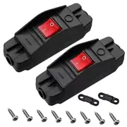 2 Pieces 20A Heavy Duty Inline Cord Switch Black On/Off Rocker Switch with