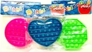 3 Pack Bubble Snap Pop Pink Circle Blue Heart Green Octagon Sensory Fidget Toy