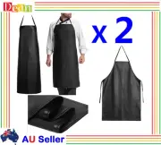 2X PU Leather Waterproof Waiter Chef Kitchen Cooking Craft Apron AU