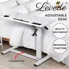 Levede Standing Desk Height Adjustable Sit Stand Over Bed Laptop Table Shelf USB