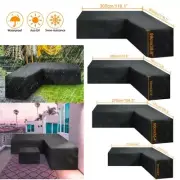 L Shape Garden Waterproof Rattan Corner Furniture Cover Outdoor Sofa Protector