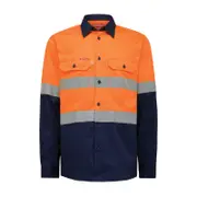 Hard Yakka Size S Orange / Navy Hi Vis Taped Long Sleeve Shirt