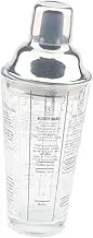 Amosfun Stainless Steel and Glass Cocktail Shaker with Scale Pattern for Home Bar Mixology DIY Drinks and Entertaining Guests