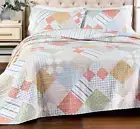 Martha Stewart Collection Rural Escape Patchwork Printed 100% Cotton Twin Quilt