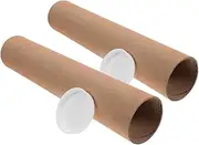 Sewroro 2pcs Paper Tube Maps Tube Cardboard Shipping Tubes Mailing Tube Document Storage Tube Paperboard Tube Cardboard Mailers Tube Documents Storage Tube Round Shipping Tubes Tube Mailer