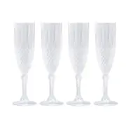 16pc Lemon & Lime Crystal Deco Plastic Reusable Durable Champagne Flute 230ml