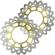 2PCS Motorbike Front Brake Disc Rotors Compatible With Yamaha FZ1 / FZ1 FAZER / FZ1 FAZER ABS/YZF R1/ R1M / V MAX Vmax Gold
