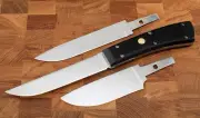 Tourist knife with three replaceable blades X12MF handle black hornbeam