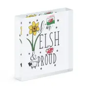 I'm Welsh And Proud Acrylic Photo Block Frame Funny Wales Flag