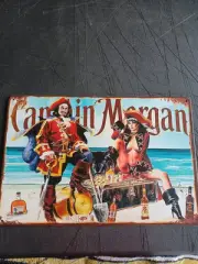 Captain Morgan And Girl 8x12 Repoduction Tin Sign