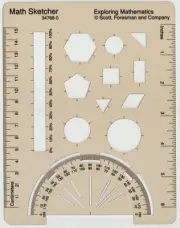 3 pcs Math Sketcher Protractor Geometric Shape Template Scott Foresman & Comp