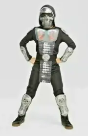 Iron Skull Ninja Costume for Boys Med Size 8/10 Hyde & Eek Jumpsuit LIGHTS UP!!
