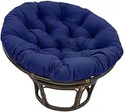 Indoor Papasan Chair Cushion Home Overstuffed Seat Cushions Pads Thick Chair Cushion Pad Outdoor Round Shape Hammock Swings Chair Pads (CHAIR NOT INCLUDED)(Color:Blue B,Size:100 x 100 cm (39 x 39 inch