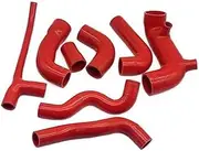 Rynplex Air Intake Air Intake Silicone Hose, for Fiat, for Uno Turbo 1.4 MK2 1989-2005 Turbo To AirBox Intake Pipe Hose Parts Car Air Intake Hose(BLACK Total Kit Red)