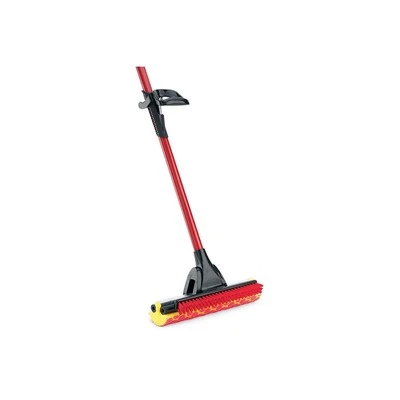 Libman Roller Mop with Scrub Brush Steel Handle 12"W Head Red & Black 4/Carton