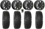 KMC Cage Bdlk 15" Wheels Bk 32" RC500S Sticky Tires Polaris Ranger XP 9/1K