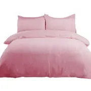 Doona Quilt Soft Fleece Bedding Cover Set - Blush