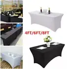 Stretch Trestle Tablecloth 4/6/8FT Rectangular Tight Fit Table Cover Spandex AU