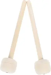 AKOOSY 2Pcs Bass Drum Mallets with Wood Handle Comfortable Percussion Sticks for Beginners Professionals for Drum Musical Instruments Felt Tips